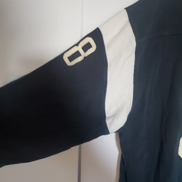 Structure Athletics Football Jersey Dark Blue Cream Numbers Men's Size M Vintage - Picture 4 of 8